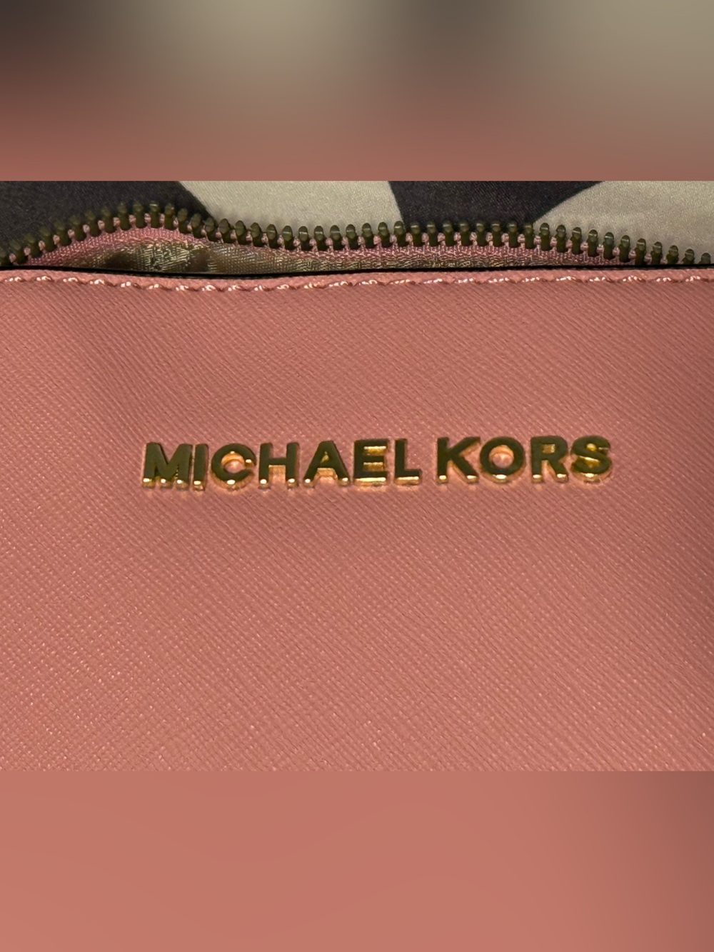 Michael Kors Pink Saffiano Crossbody Bag with Gold Accent - Picture 3 of 4